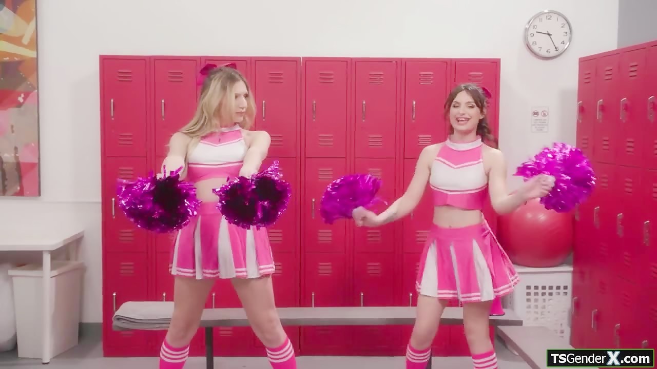 Cheerleader tgirl caught getting sucked